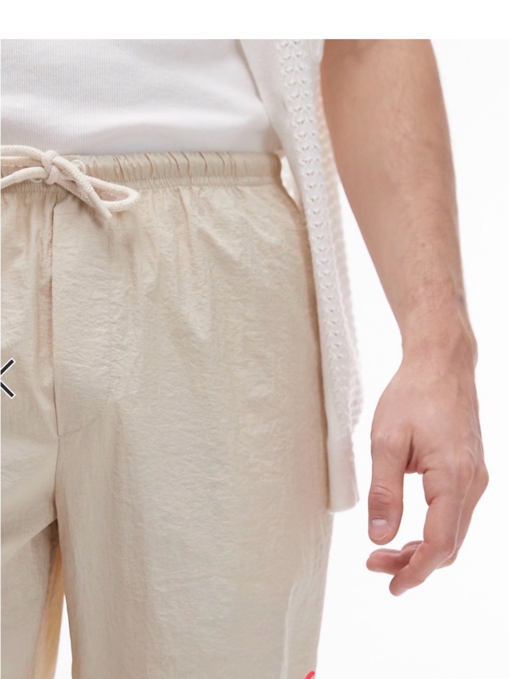 Topman Light Cream Cargo Joggers